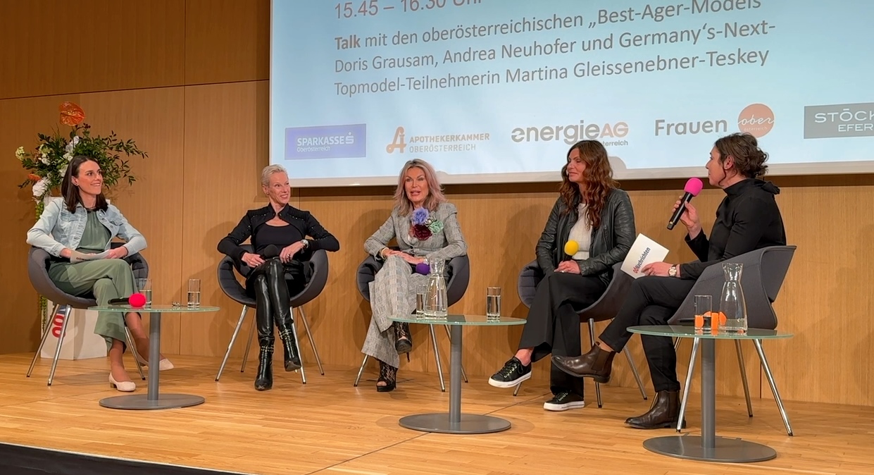 Martina Gleissenebner-Teskey, Doris Grausam, Andrea Neuhold im Talk mit Valerie Hader und Verena Gabriel über Schönheit, Charisma, Selbstbewusstsein, Walk4future und die Karriere als Model