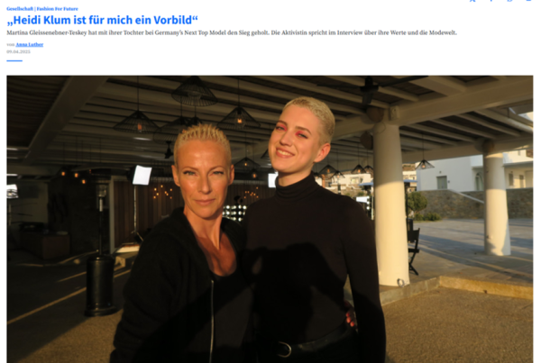 Martina Gleissenebner-Teskey und Lou-Anne Gleissenebner im Backstage bei den Dreharbeiten von GNTM 2022